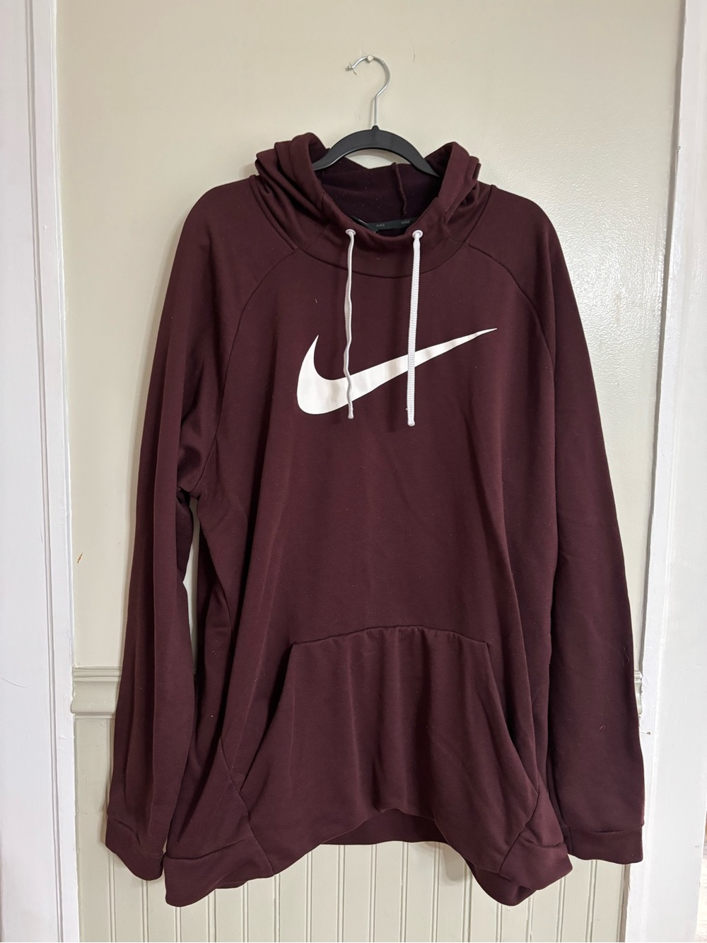 Nike Maroon Hoodie with White Swoosh